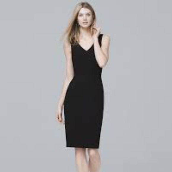 White House Black Market Dresses & Skirts - White House Black Market Black V-Neck Sheath Dress